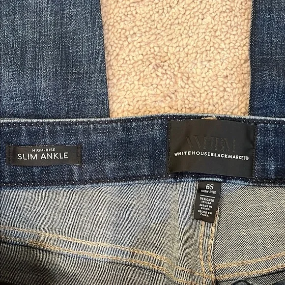 White House Black Market distressed slim ankle jeans - Picture 7 of 8